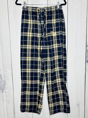 Concepts Sports Georgia Tech Flannel Pajama Lounge Pants Sz S Navy Gold Plaid